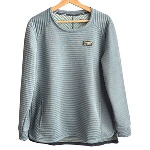 L.L. Bean Women’s Blue Airlight Crew Neck Ribbed Long Sleeve Pullover Size Large